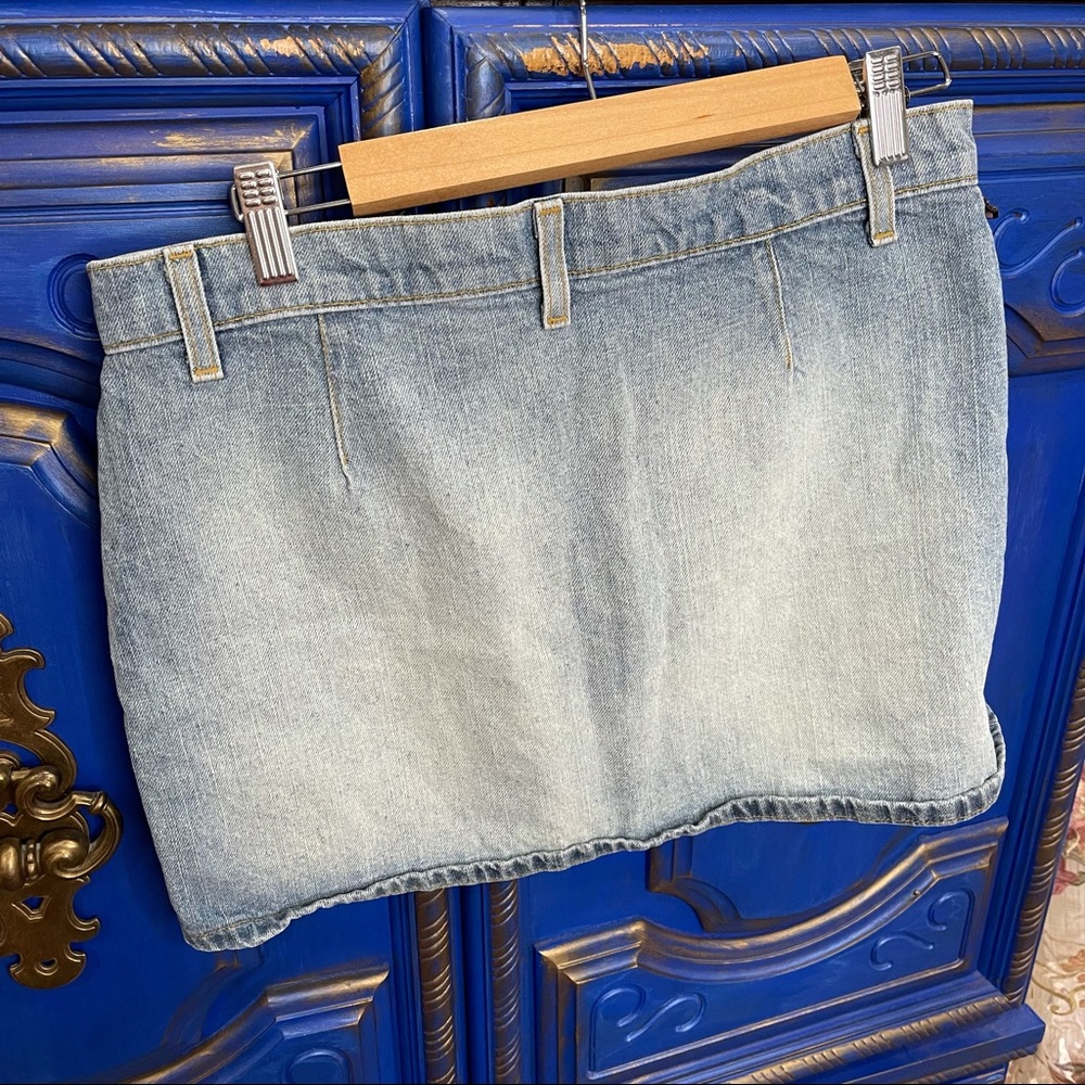 Polo RALPH LAUREN Womens Vintage Lightwash Denim Jean Skirt Size 8 Button Down - Picture 2 of 5